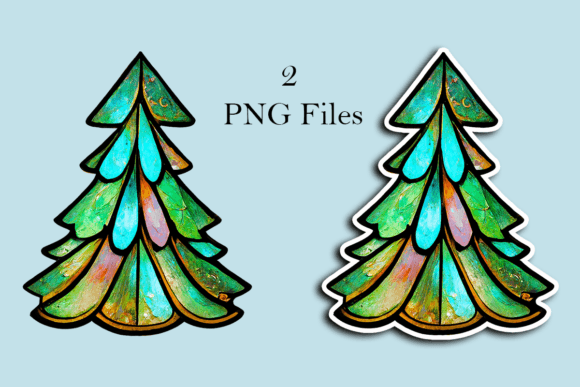 Art Nouveau Stained Glass Tree: Premium Illustrations