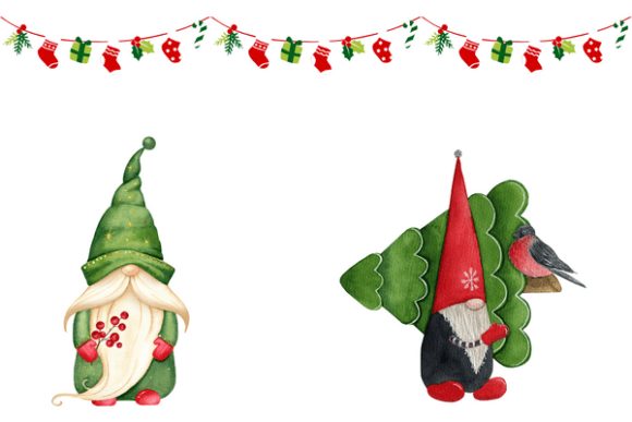 Christmas Cute Gnomes Collection: Festive Illustrations