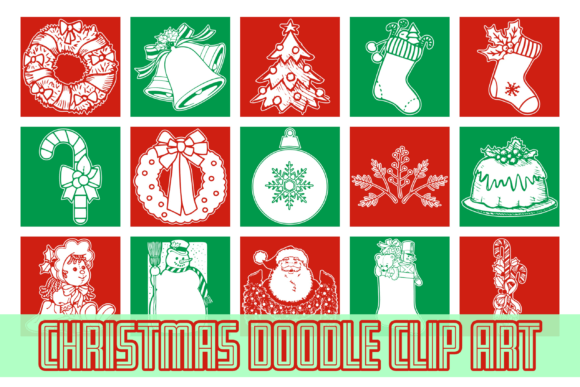Christmas Doodle Clip Art: Festive Illustrations for Crafts