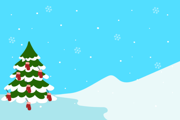 Christmas Mountain View Winter: Festive Illustrations
