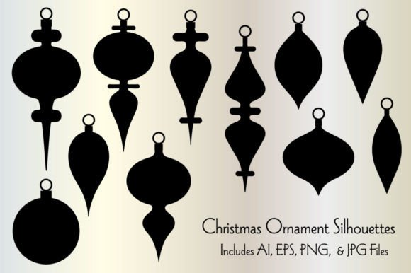 Christmas Ornament Black Silhouettes: Essential Illustrations