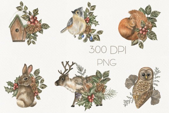 Christmas Watercolor Forest: Fresh Illustrations