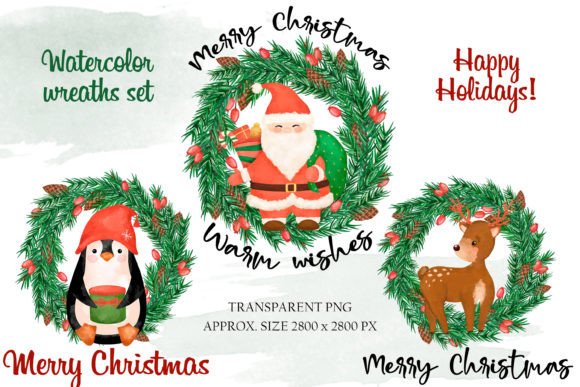 Christmas Wreath Clipart: Festive Illustrations