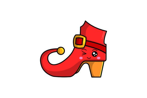 Cute Christmas Character Clown Shoes: Festive Illustrations