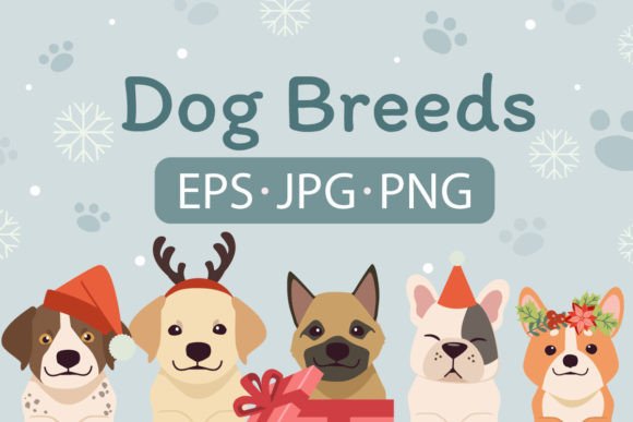 Dog Christmas Set 03: Festive Illustrations for Brands