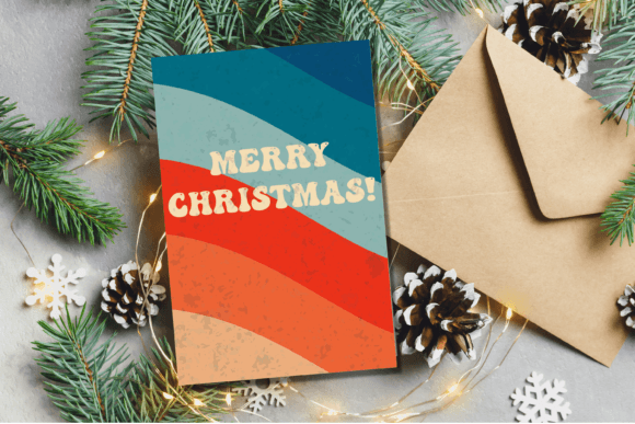 Groovy Christmas Card: Retro Illustrations for Branding