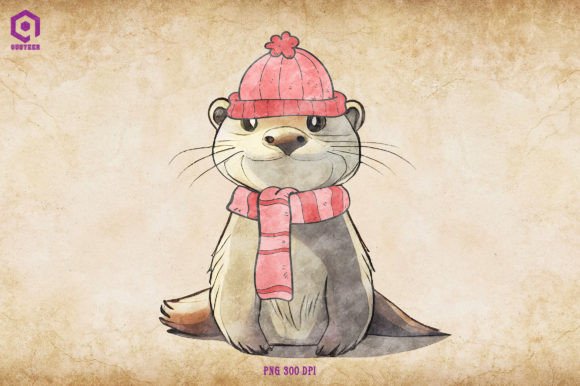 Otter Cozy Christmas: Warm Illustrations for Brands