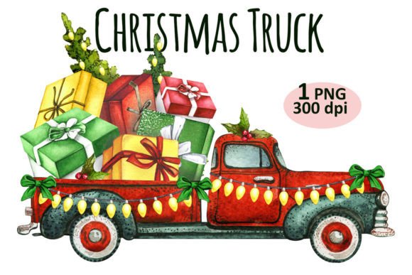 Review: Christmas Truck Clipart PNG Sublimation for Embroidery