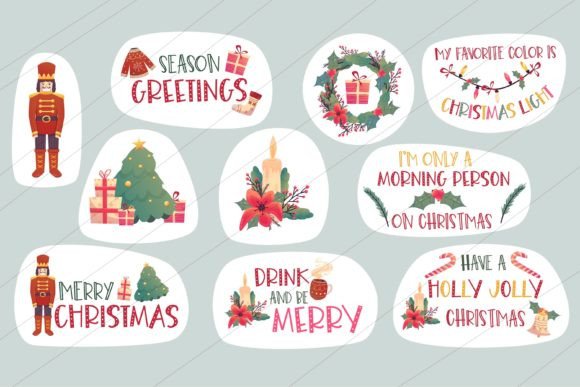 Set Christmas Sticker with Nutcracker Illustrations Review